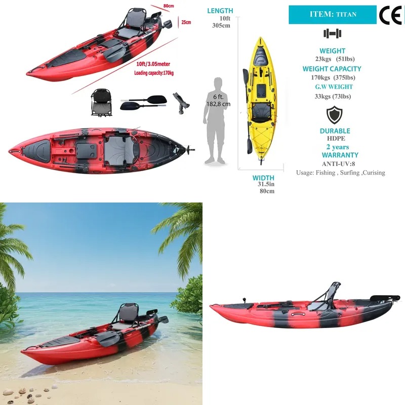 Kayak de pêche monoplace de 10 - Fishing Boat Seat avis et prix